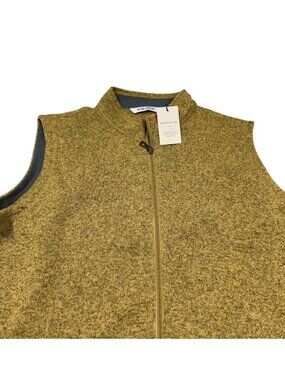 PETER MILLAR Crown Sweater Fleece Golf Vest Dijon Yellow Mens Size L New $150